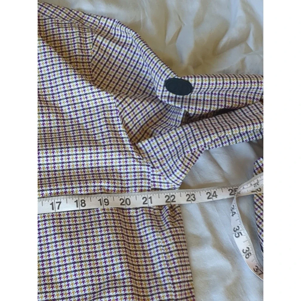 Moke Apparel Ultra‎ Lightweight Debbie Raincoat Houndstooth Purple White Gold